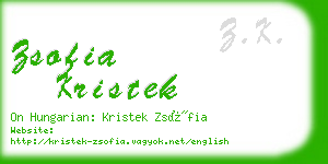 zsofia kristek business card